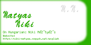 matyas niki business card